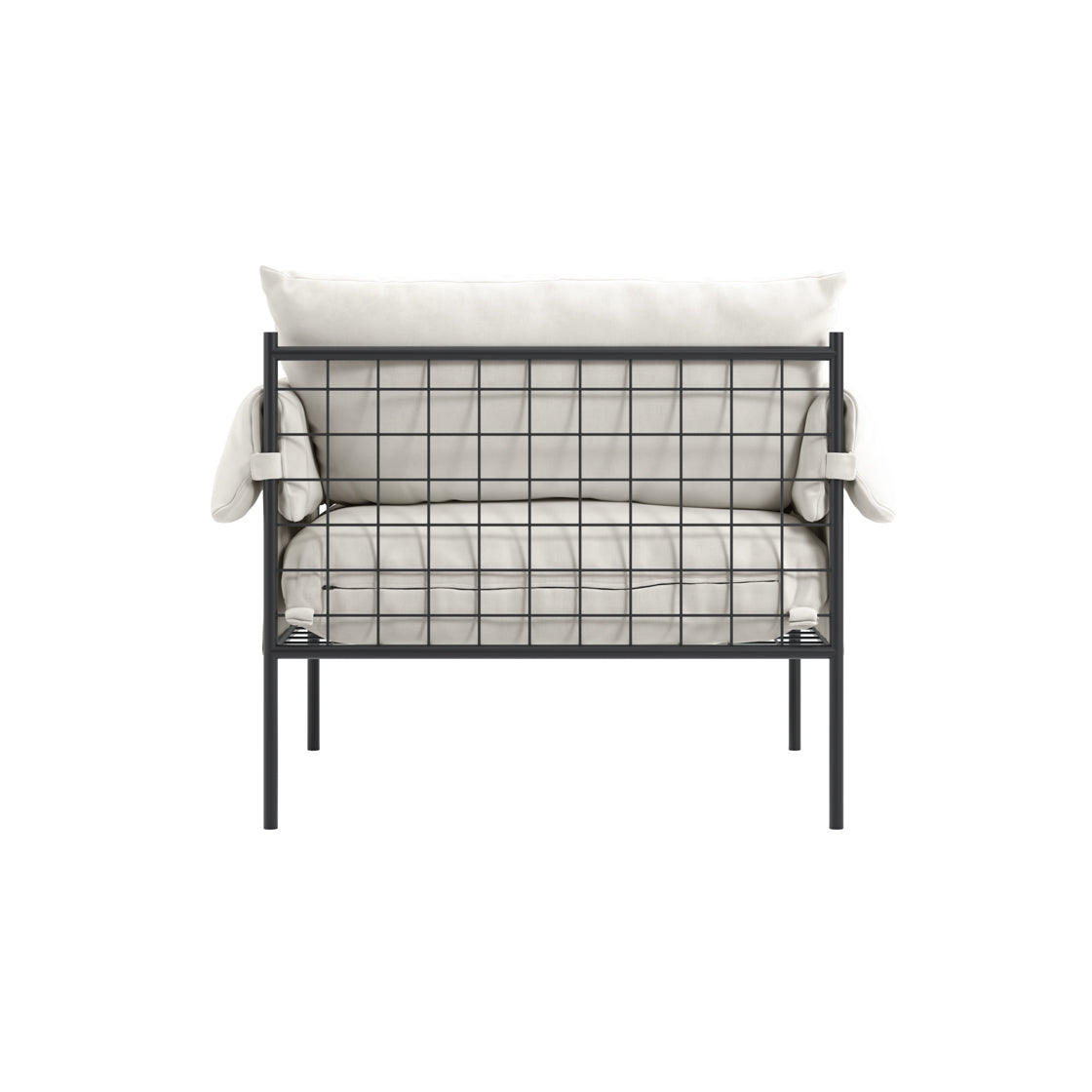 Wardour White Weave & Black Accent Armchair